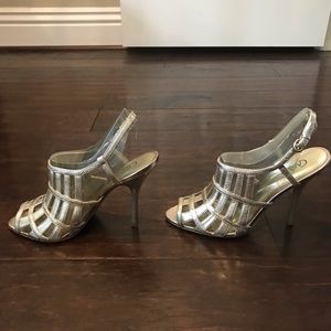 Carlos Santana Gold Caged Sandals 6.5 Shoes